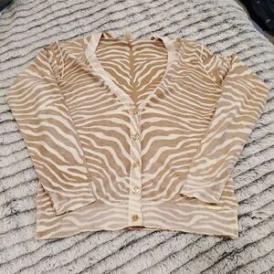 Fun inside out Michael Kors zebra cardigan